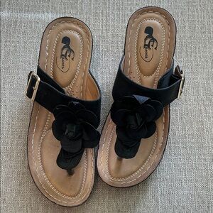Black Sandals with Floral Design size 37